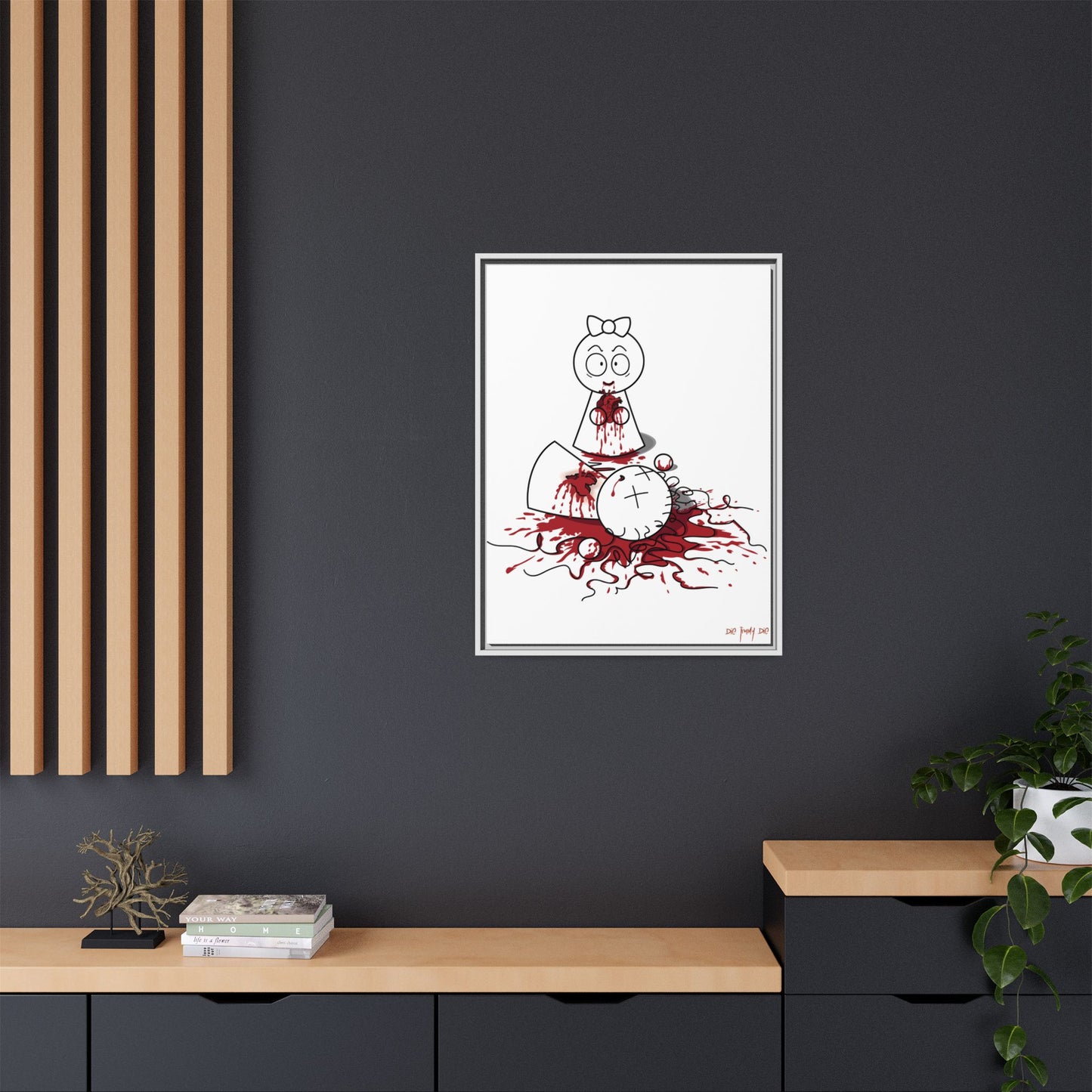 DIE JIMMY DIE - "Your Heart Will Go On" Framed Canvas | Anti-Valentine’s Dark Humor Art Print | 24x32 Cult Cinematic Decor