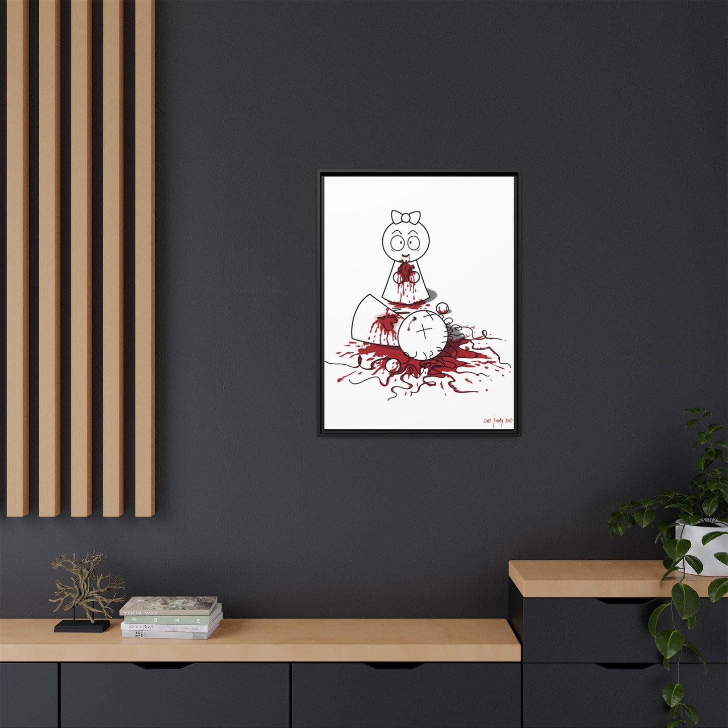 DIE JIMMY DIE - "Your Heart Will Go On" Framed Canvas | Anti-Valentine’s Dark Humor Art Print | 24x32 Cult Cinematic Decor