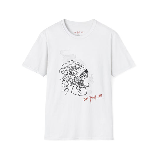 Die Jimmy Die – “Smoked Jimmy” T-Shirt | Dark Humor Ghost Boy Art, Alt Streetwear Graphic Tee, Vapor Skull Cartoon, Cult Saga Merch, Meme-Ready Gothic Apparel for Alternative Fashion Fans