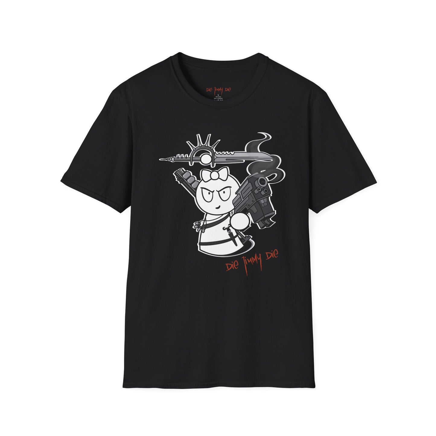 Die Jimmy Die – Warrior Frankie | Comic-Style Action Graphic Tee, Dark Humor Collector Art Shirt, Gildan 64000 Unisex Tee